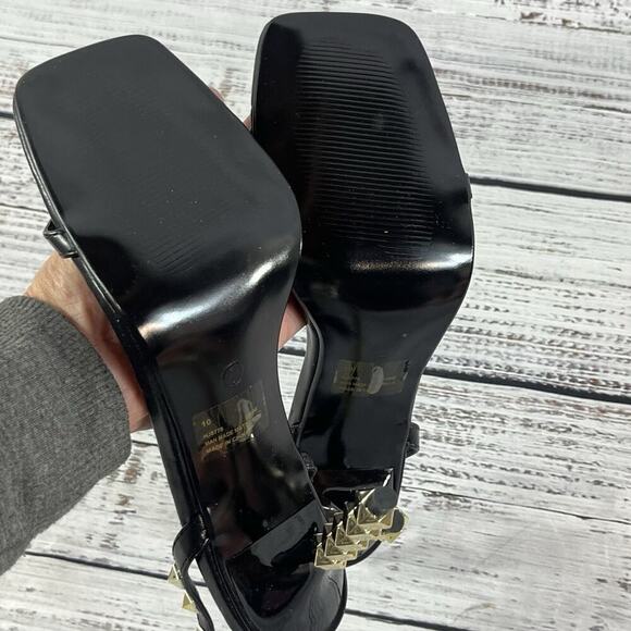 Cape Robbin Ultra Heels Stilettos Shoes sz 10 Black Gold Studs Cocktail Wedding - Picture 11 of 13